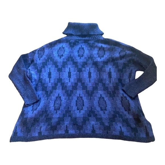 Soft Surroundings Wool Alpca oversized Sweater Sz M Blue - Picture 3 of 5